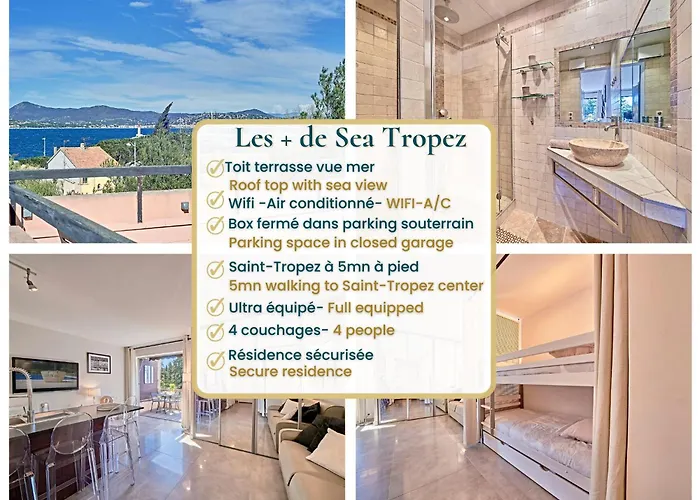 Sea Tropez-Grand Studio, Terrasse Vue Mer, Garage