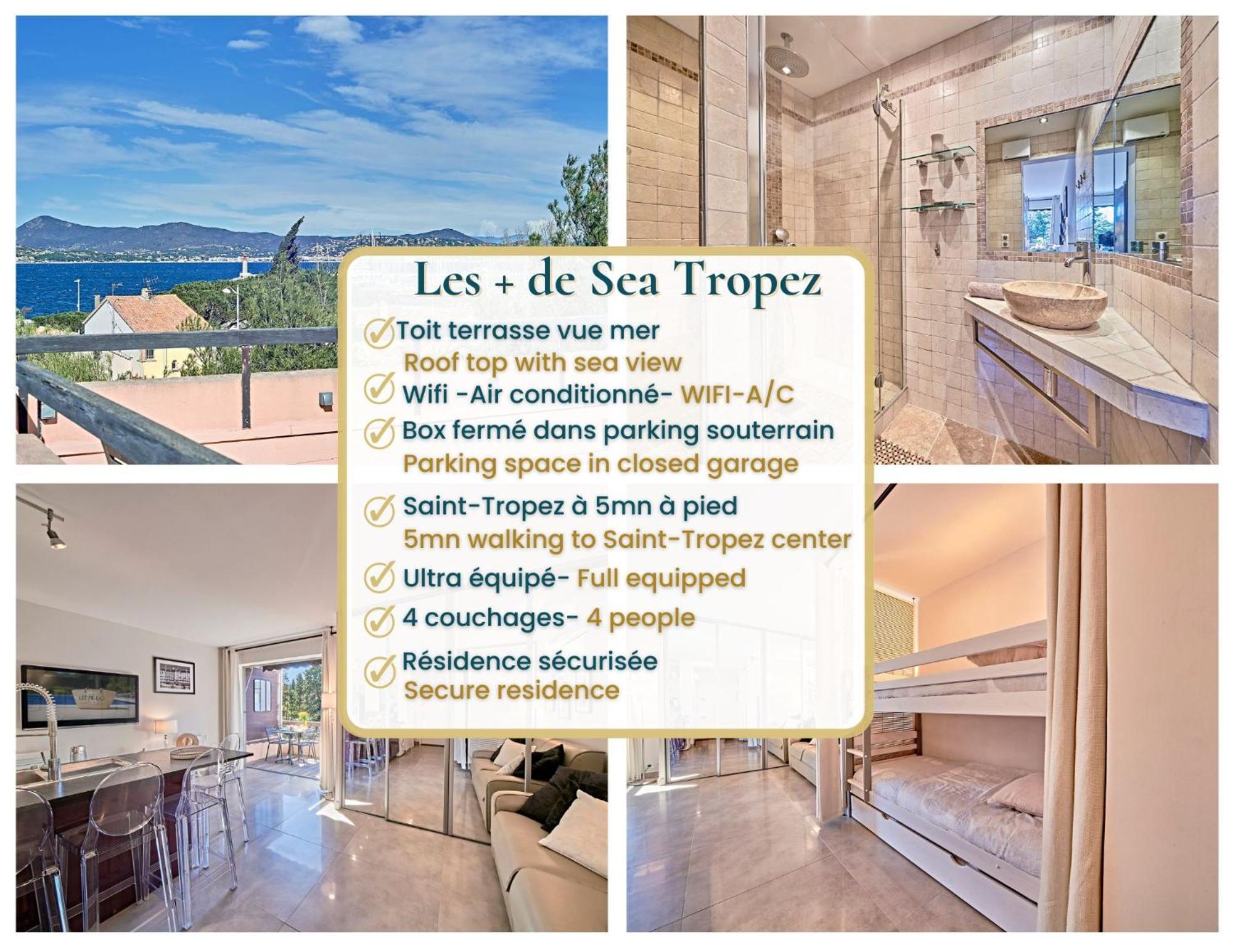 Sea Tropez-grand Studio, Terrasse Vue Mer, Garage *