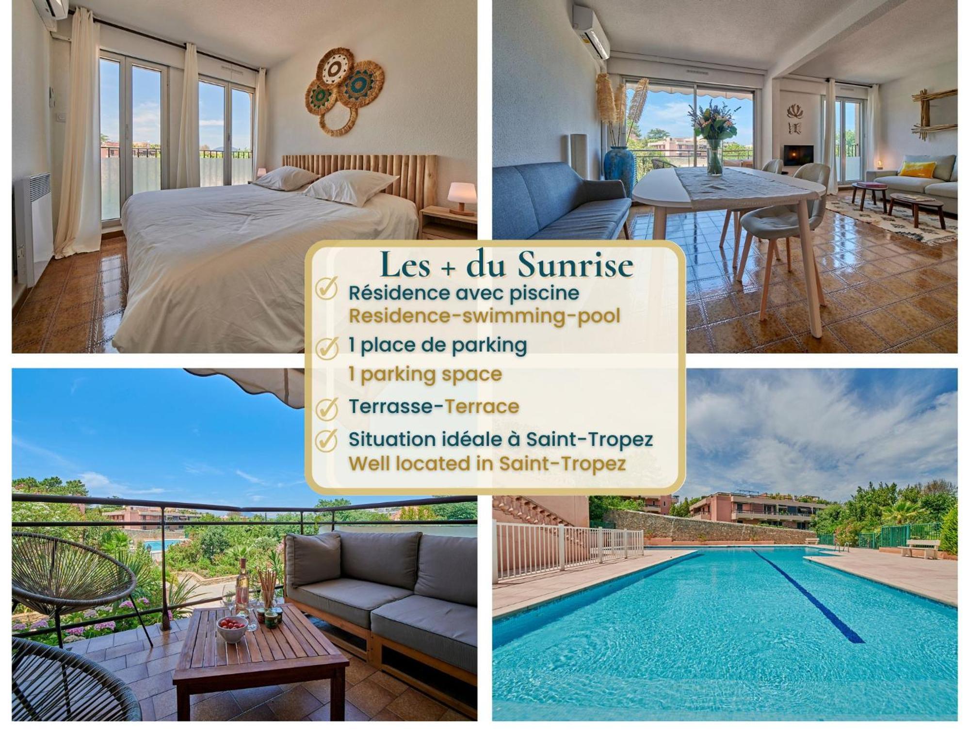 Sunrise -swimming-pool-saint-tropez Center-parking Appartement